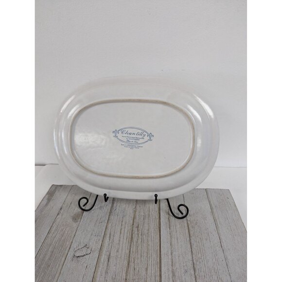 CHANTILLY Stoneware By Hearthside Platter 12 1/2" Fleur De Lune - Picture 5 of 8